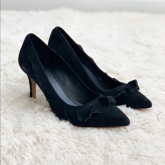 Isabel Marant Black Poween High Heels with Ruffle - Picture 1 of 8